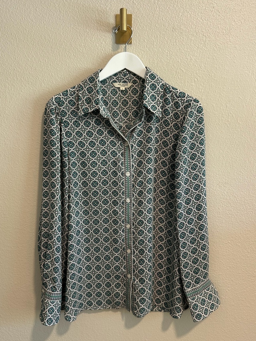 ☀️ NWOT MAX STUDIO Patterned Button-up Shirt